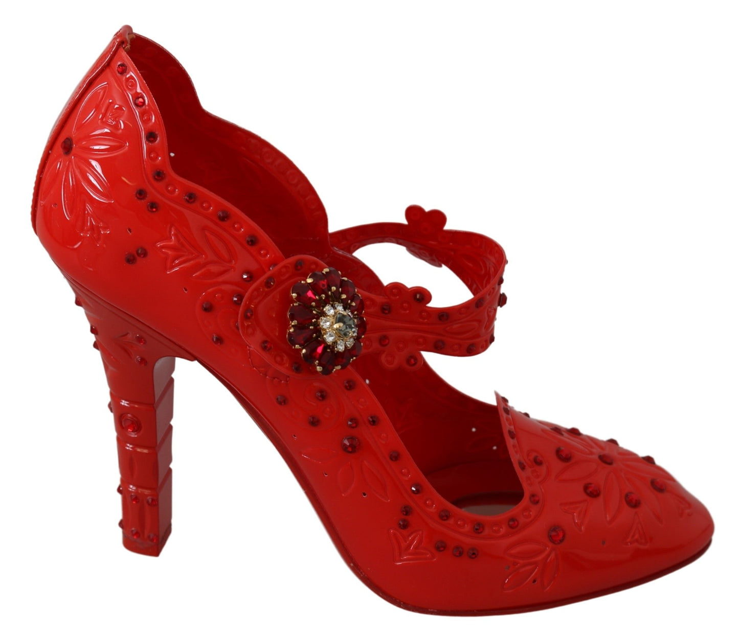 Dolce & Gabbana Chic Red Crystal Cinderella Pumps EU40 / US9.5