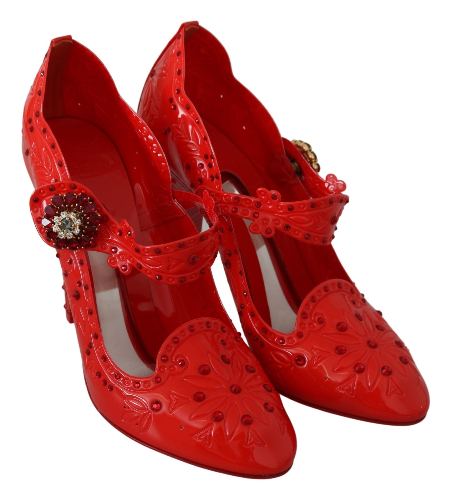 Dolce & Gabbana Chic Red Crystal Cinderella Pumps EU40 / US9.5