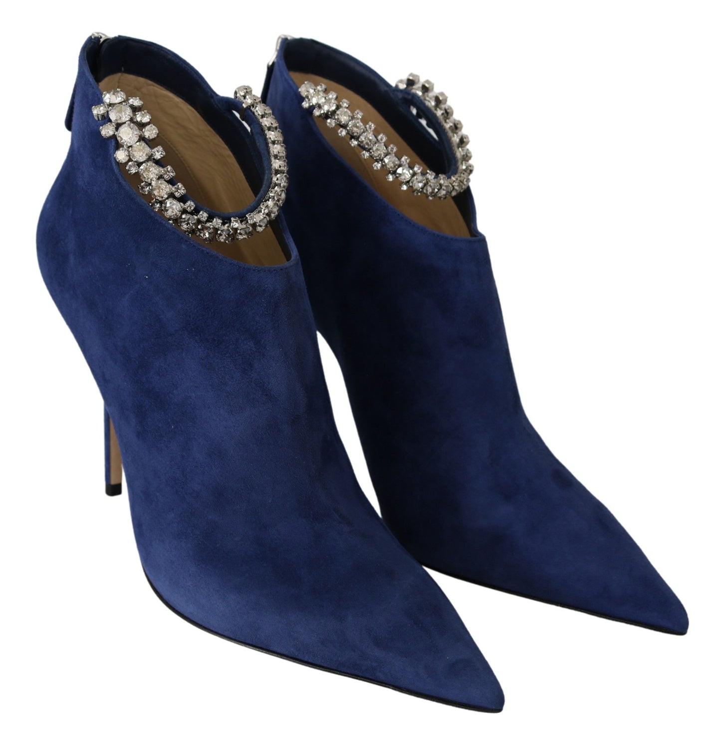 Jimmy Choo Pop Blue Crystal-Strap Heeled Boots EU41 | US11