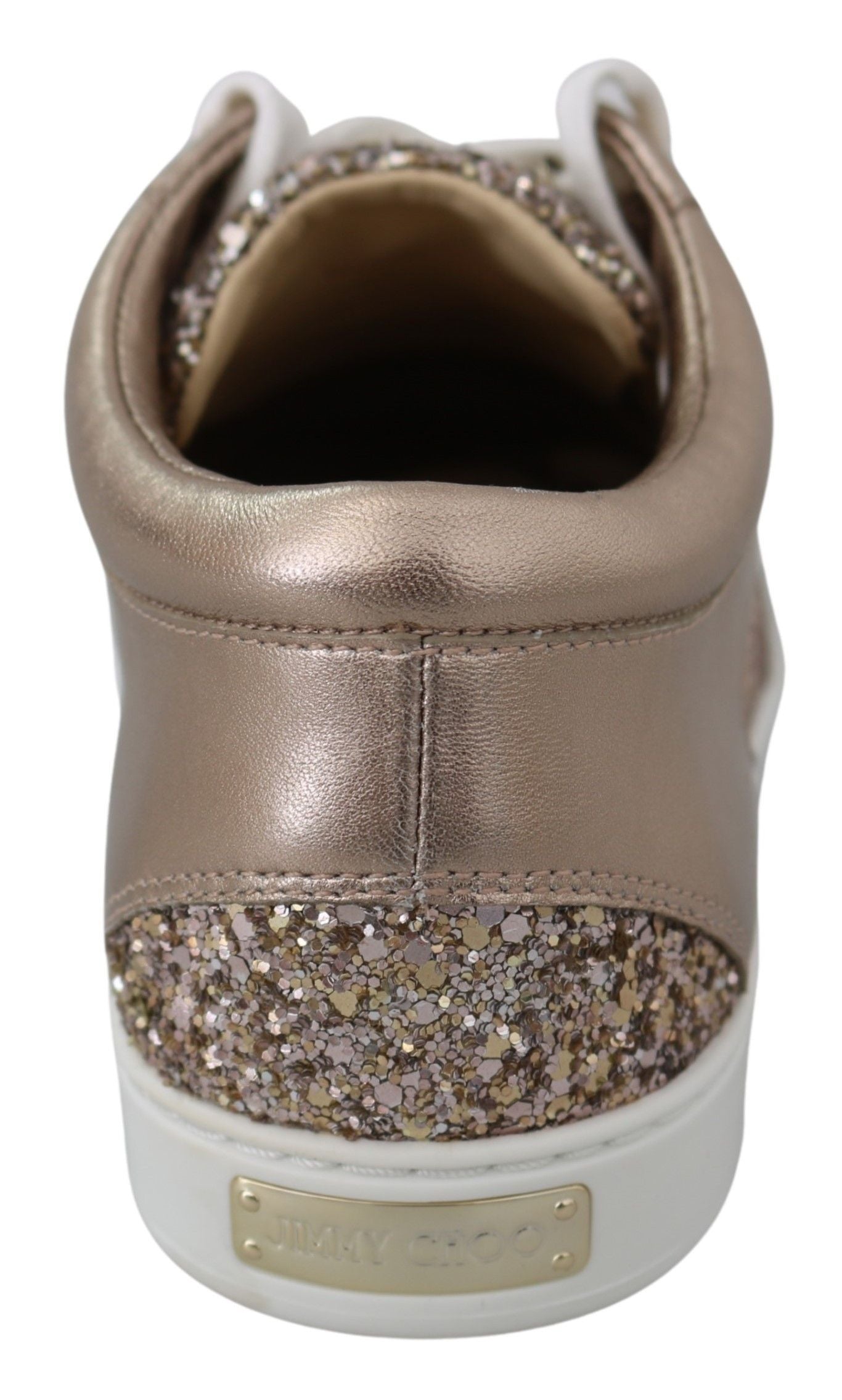 Jimmy Choo Ballet Pink Glitter Leather Sneakers EU34.5 | US4.5