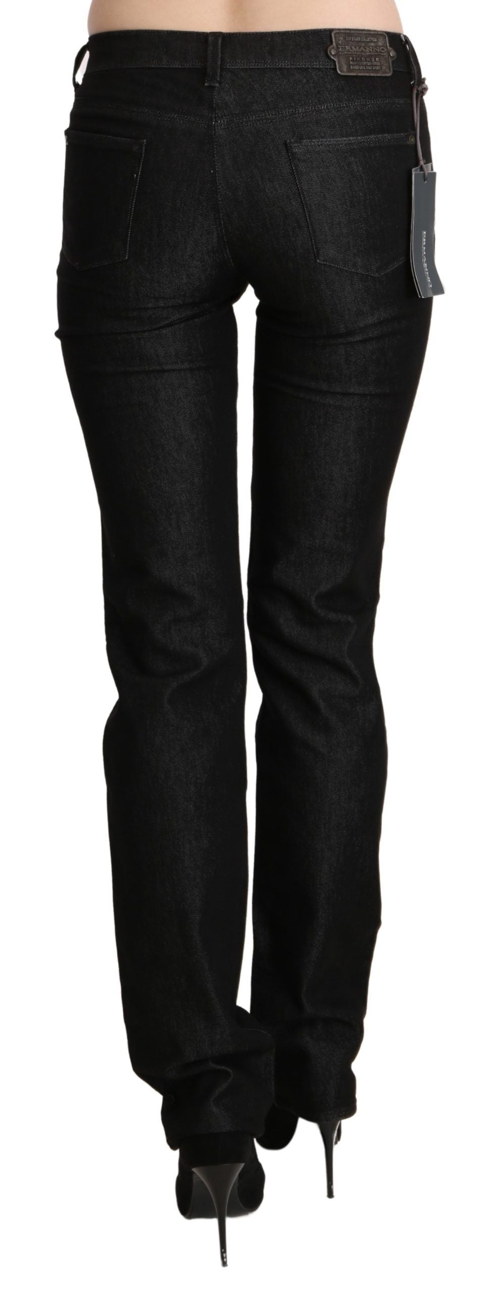 Ermanno Scervino Chic Black Mid Waist Skinny Jeans W28