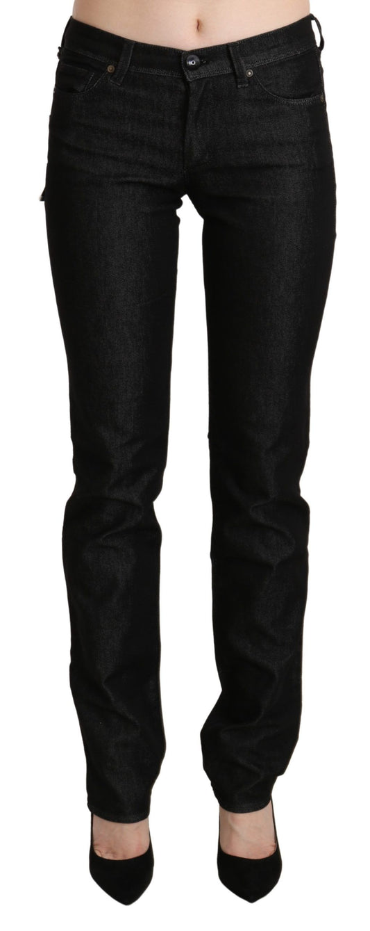 Ermanno Scervino Chic Black Mid Waist Skinny Jeans W28