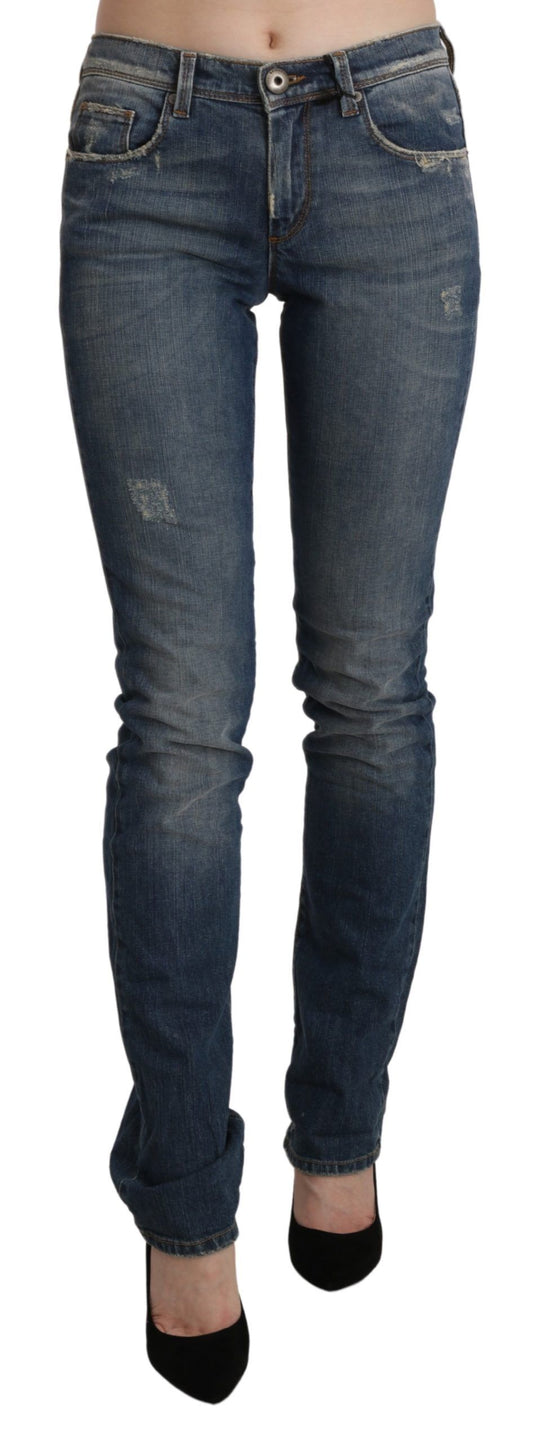 Ermanno Scervino Chic Mid Waist Skinny Denim in Blue Washed W26