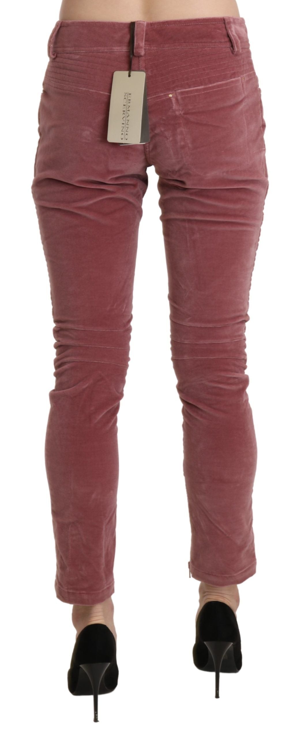 Ermanno Scervino Chic Red Mid Waist Skinny Trousers IT40 | S