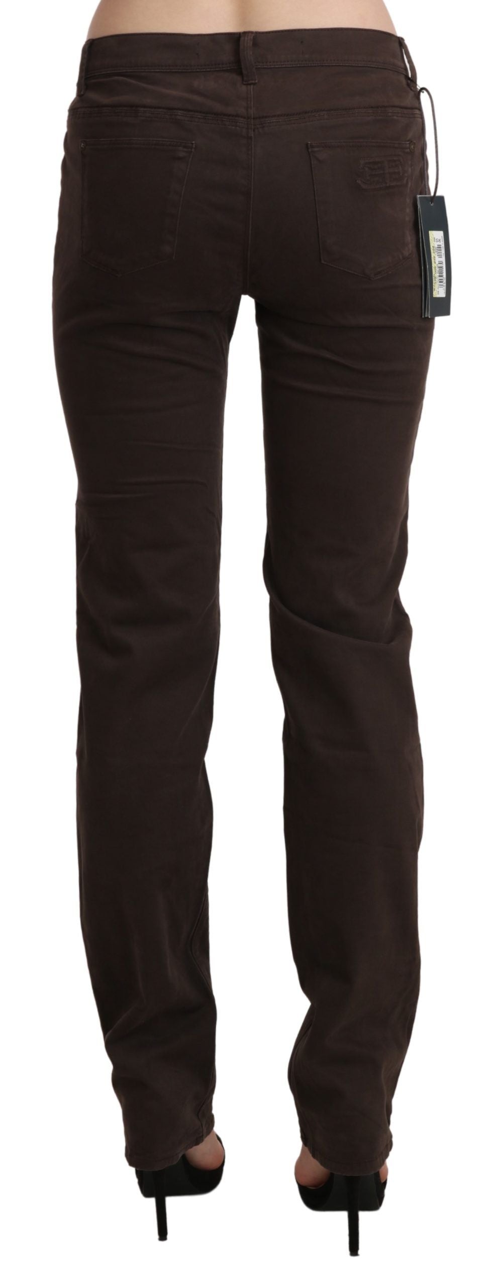 Ermanno Scervino Chic Brown Mid Waist Skinny Trousers W32