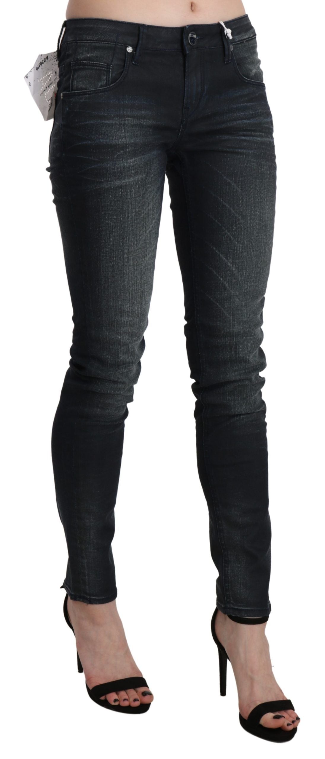 Acht Chic Blue Washed Skinny Denim Jeans W27