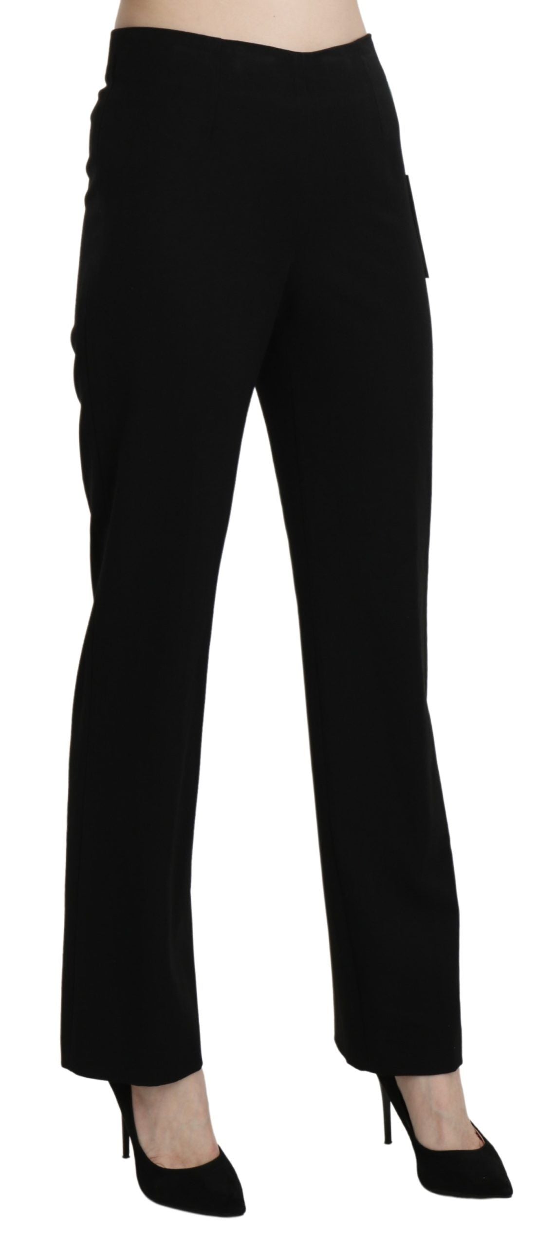 BENCIVENGA Elegant Black High Waist Straight Pants IT44 | L