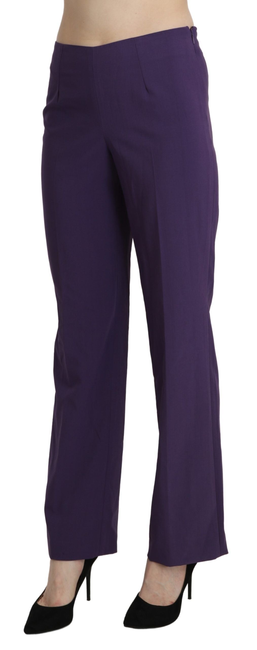 BENCIVENGA Elegant High Waist Violet Straight Pants IT42 | M