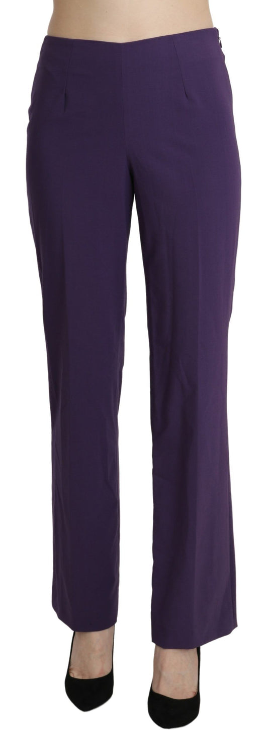 BENCIVENGA Elegant High Waist Violet Straight Pants IT42 | M