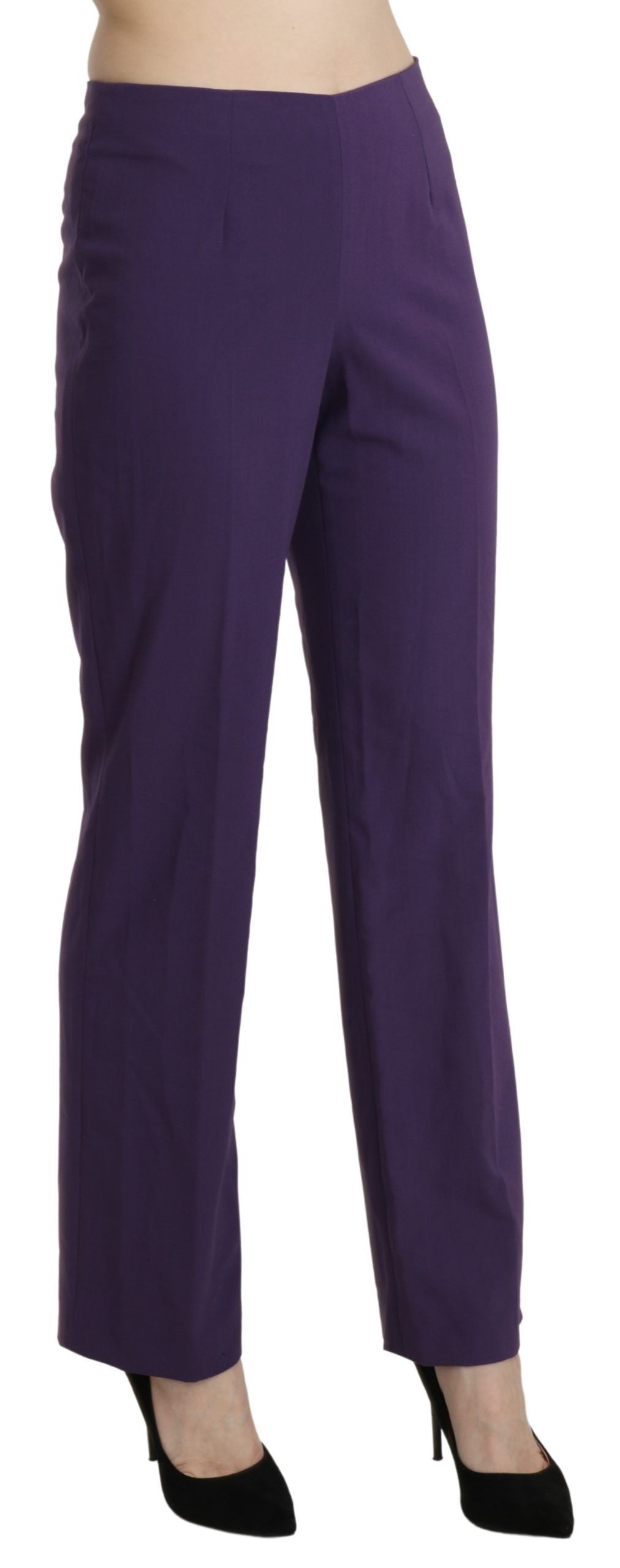 BENCIVENGA Elegant High Waist Violet Straight Pants IT42 | M