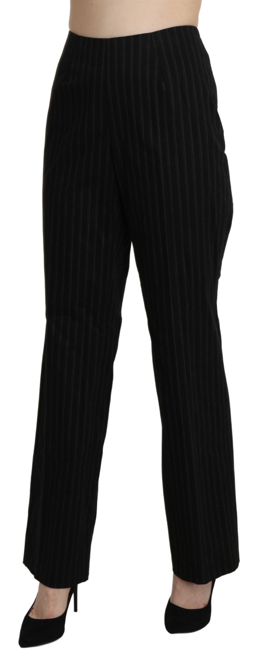 BENCIVENGA Elegant High Waist Black Pants IT48 | XXL