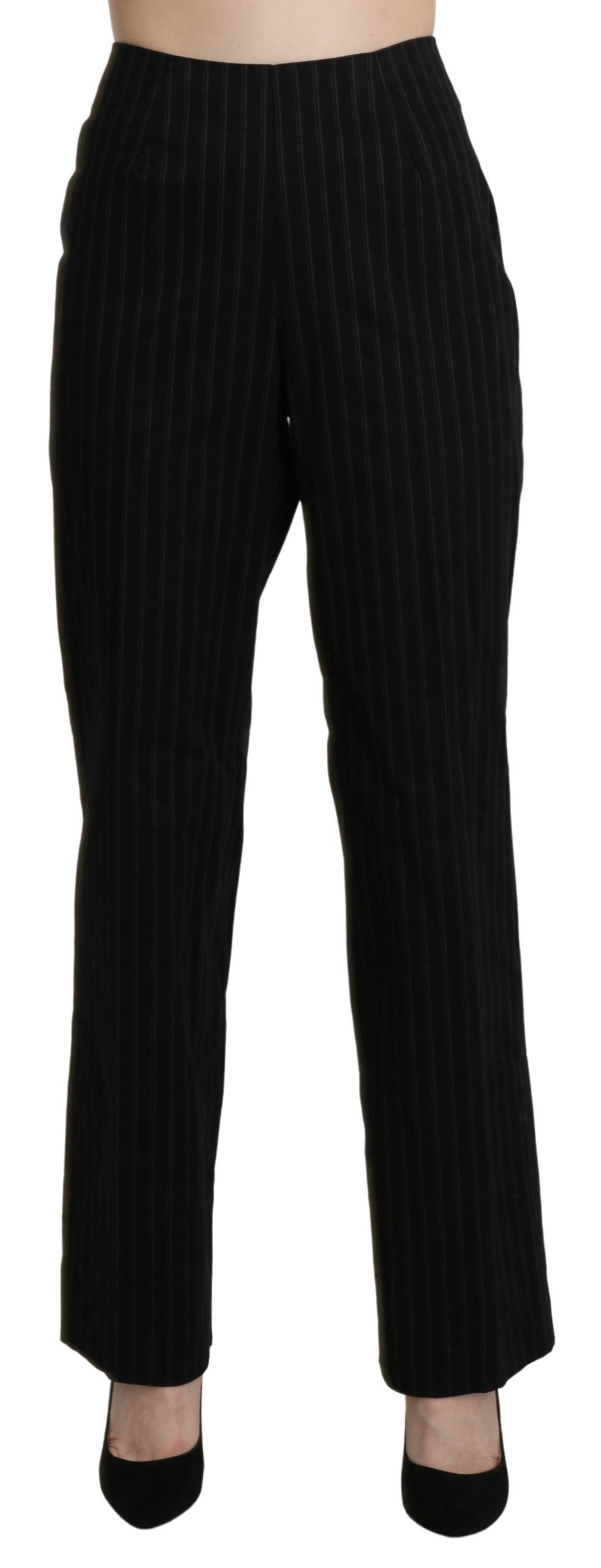 BENCIVENGA Elegant High Waist Black Pants IT48 | XXL