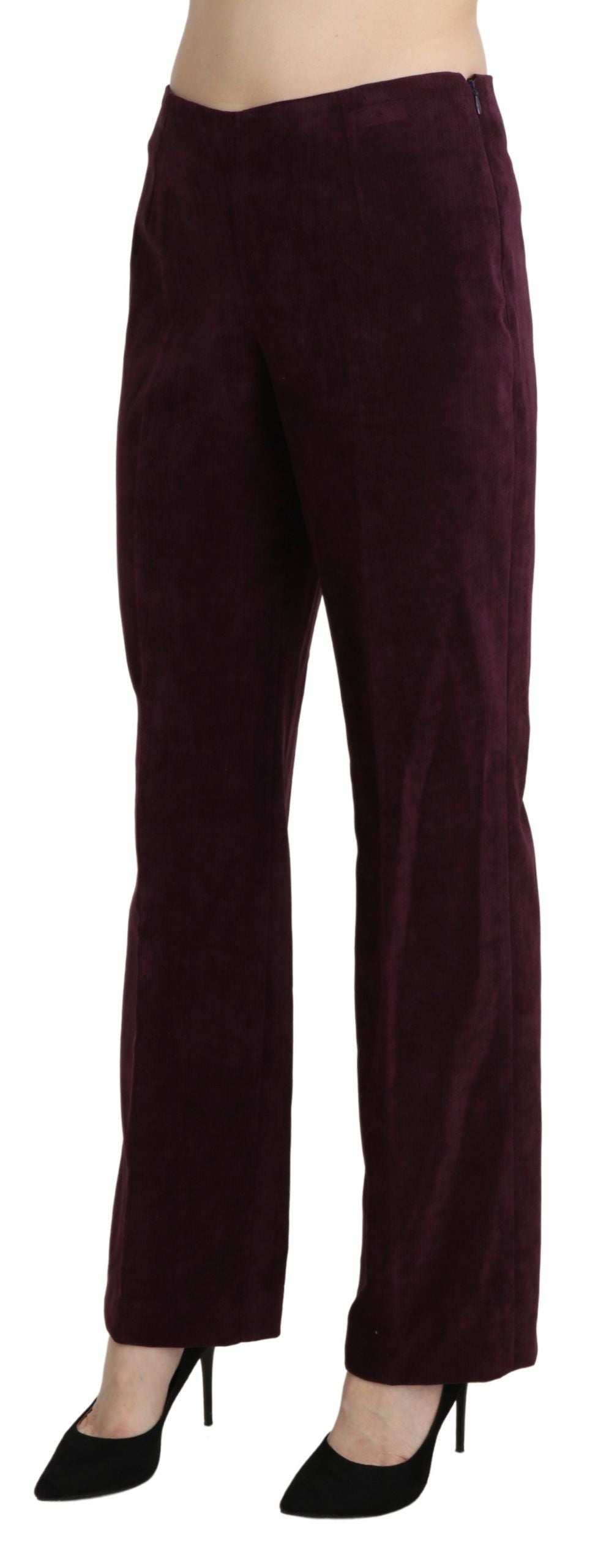 BENCIVENGA Elegant High Waist Straight Purple Pants IT48 | XXL