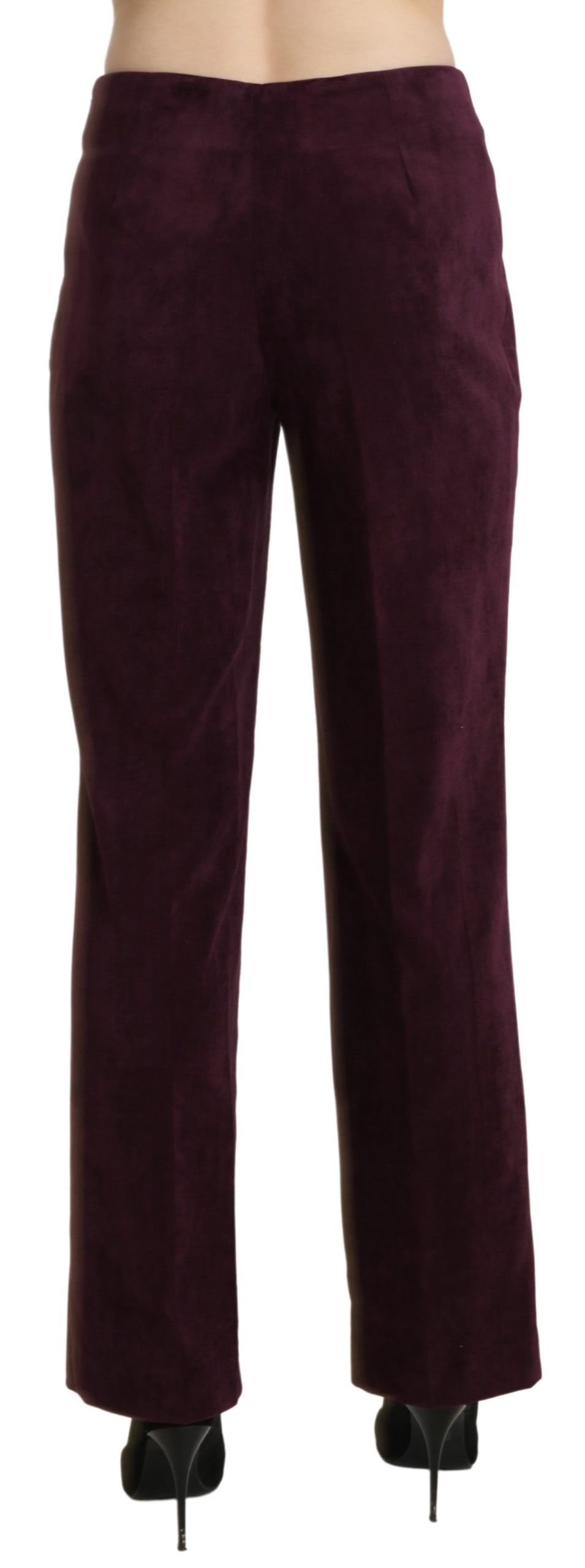 BENCIVENGA Elegant High Waist Straight Purple Pants IT48 | XXL