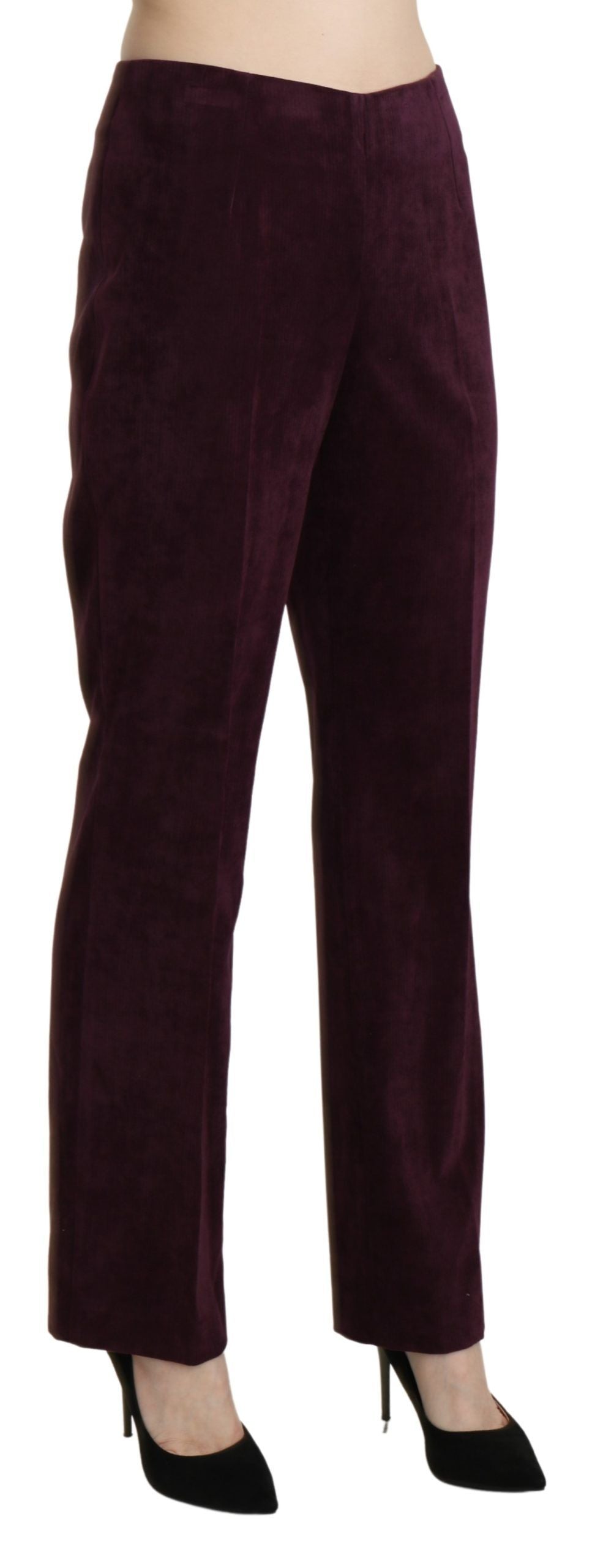 BENCIVENGA Elegant High Waist Straight Purple Pants IT48 | XXL