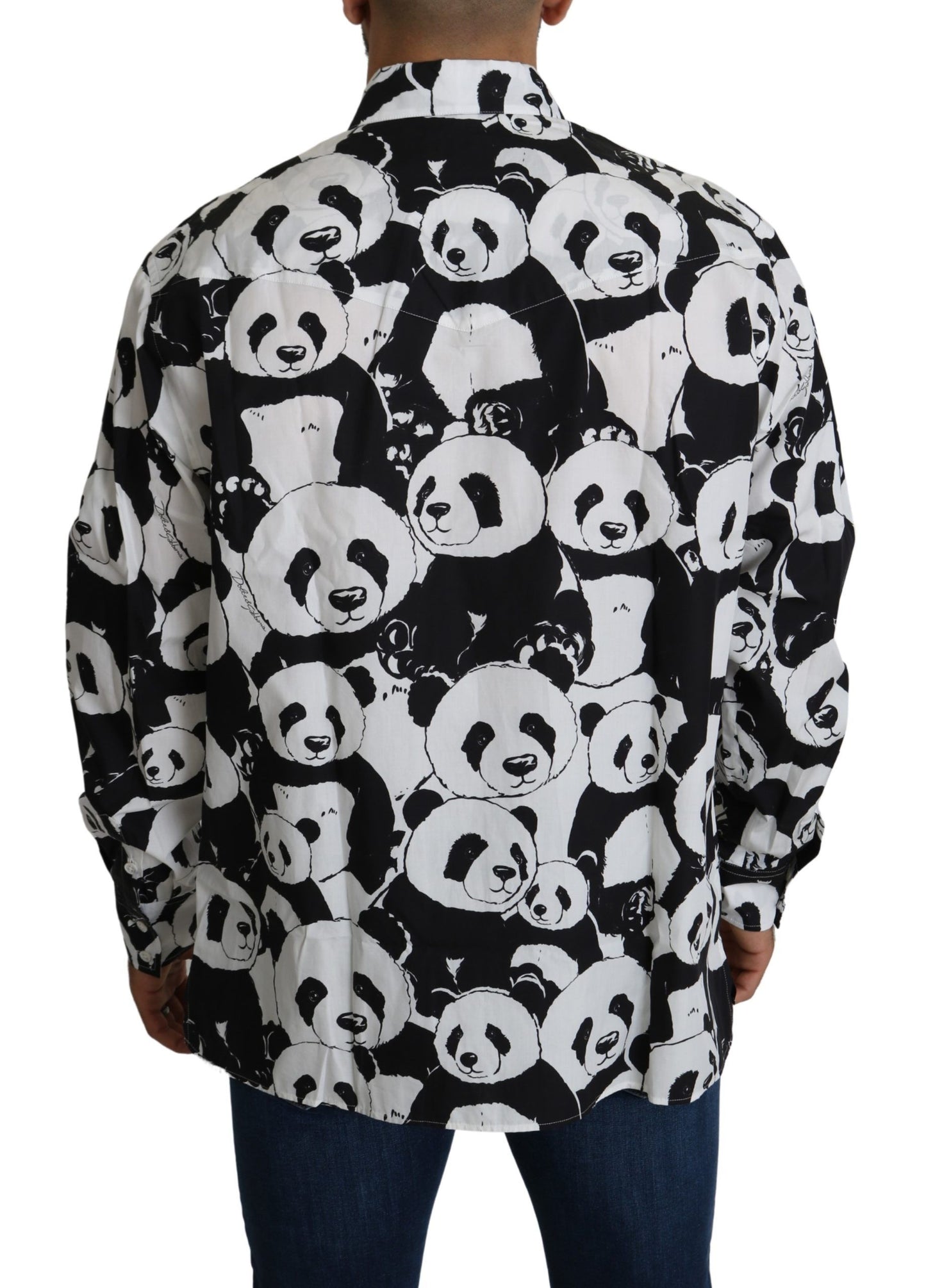 Dolce & Gabbana Panda Print Pure Cotton Shirt - Black White IT37 / XS