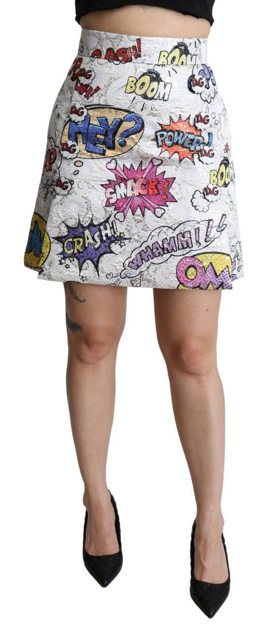 Dolce & Gabbana Chic Cartoon Brocade Mini Skirt IT44 / L