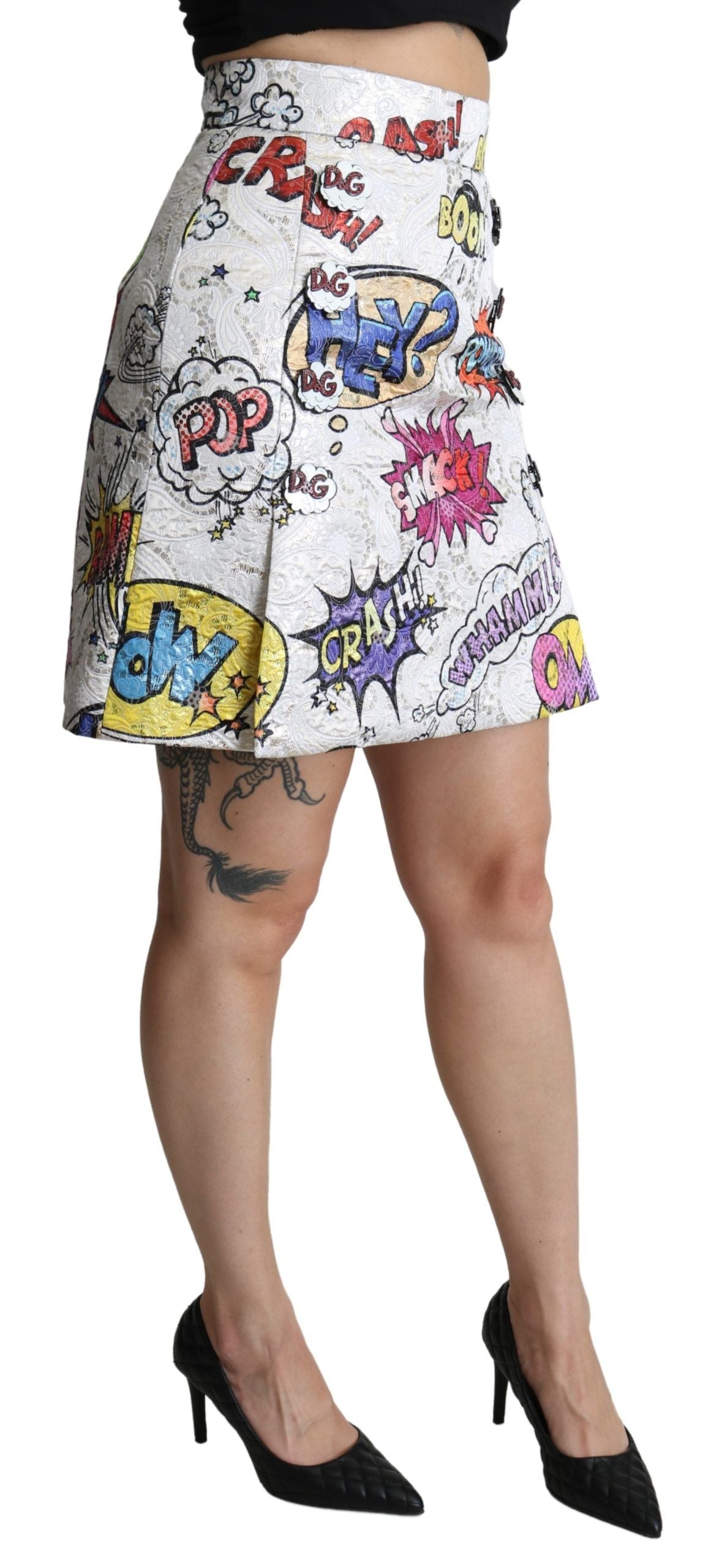 Dolce & Gabbana Chic Cartoon Brocade Mini Skirt IT44 / L