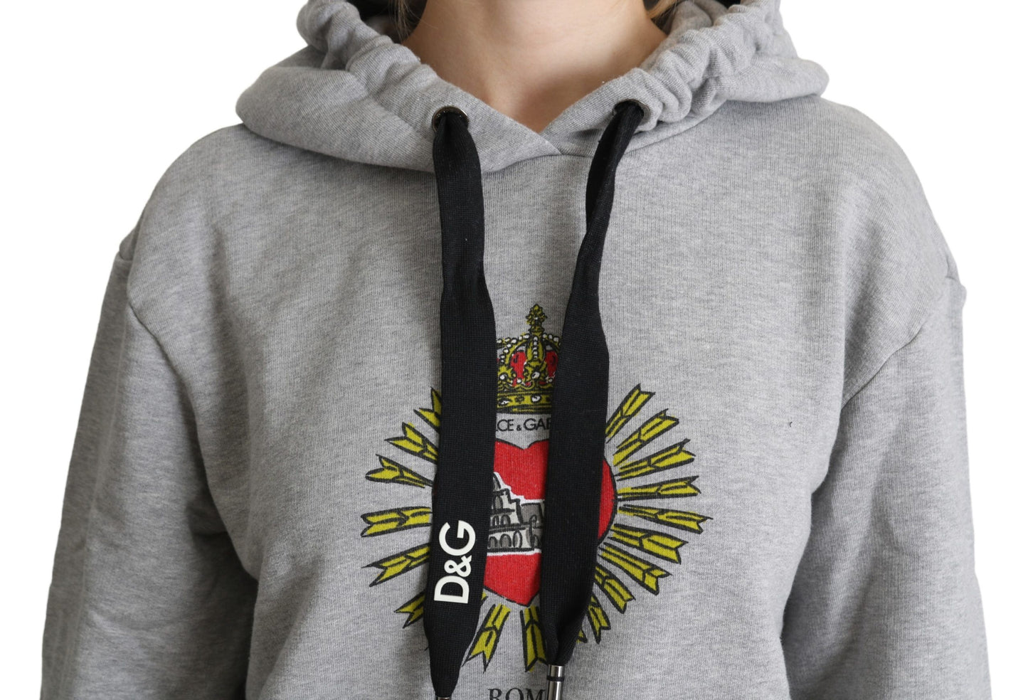 Dolce & Gabbana Exclusive Hooded Gray Cotton Sweater IT38 | XS