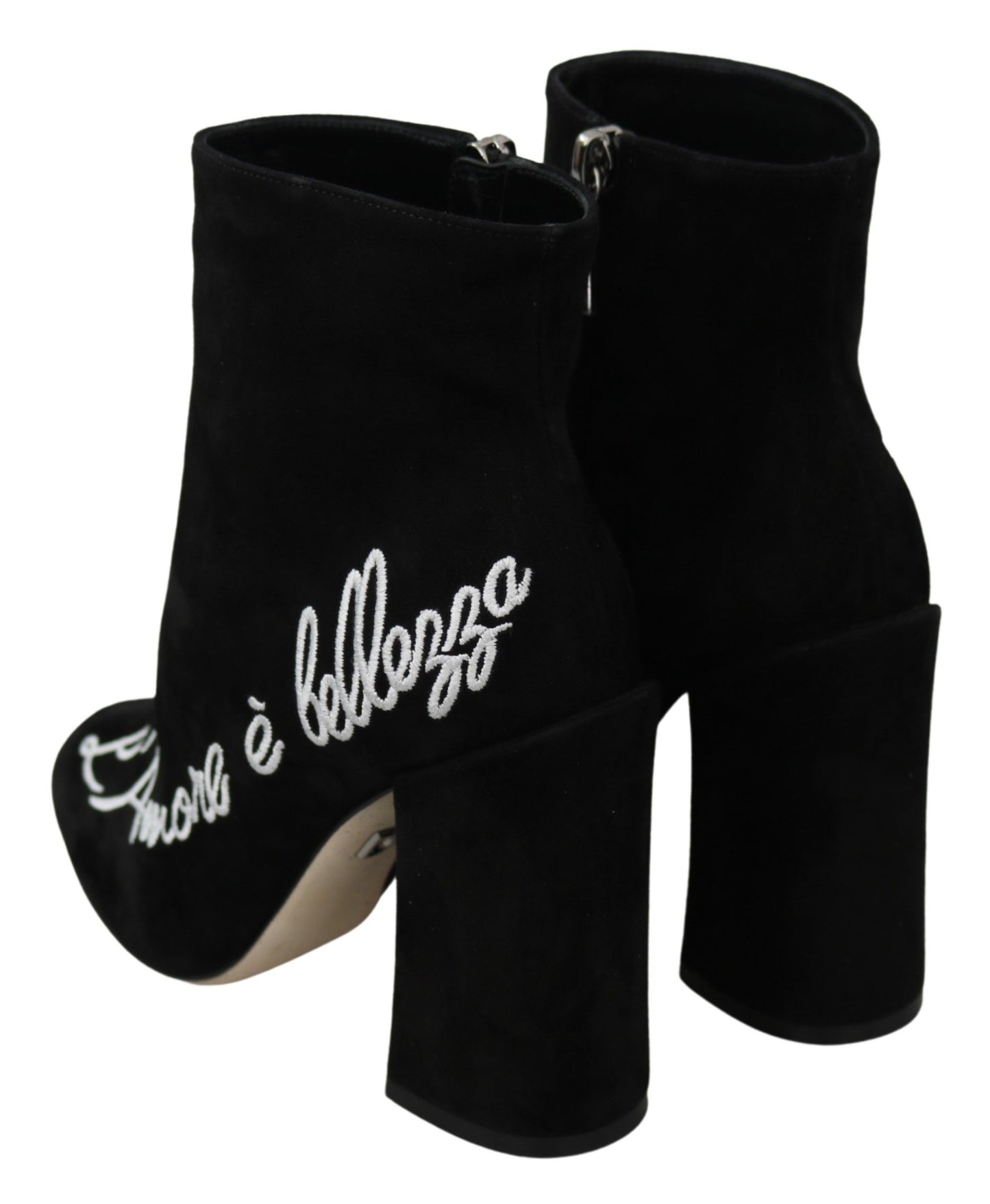 Dolce & Gabbana Embroidered Ankle Boots in Lambskin Suede EU35 / US4.5