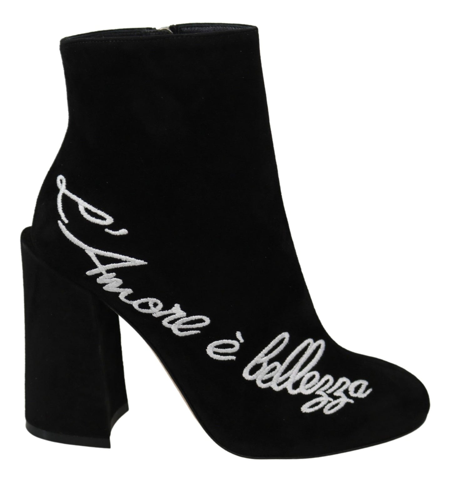 Dolce & Gabbana Embroidered Ankle Boots in Lambskin Suede EU35 / US4.5