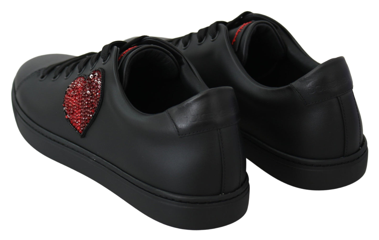 Dolce & Gabbana Elegant Leather Sneakers with Red Accents EU35 / US4.5