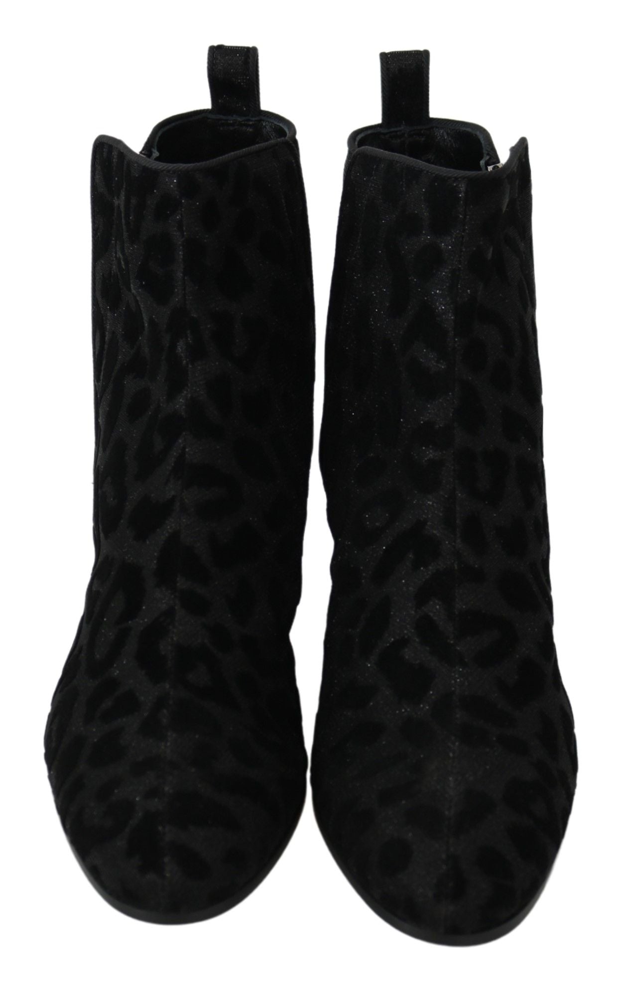 Dolce & Gabbana Elegant Black Leopard Print Short Boots EU36.5 / US6