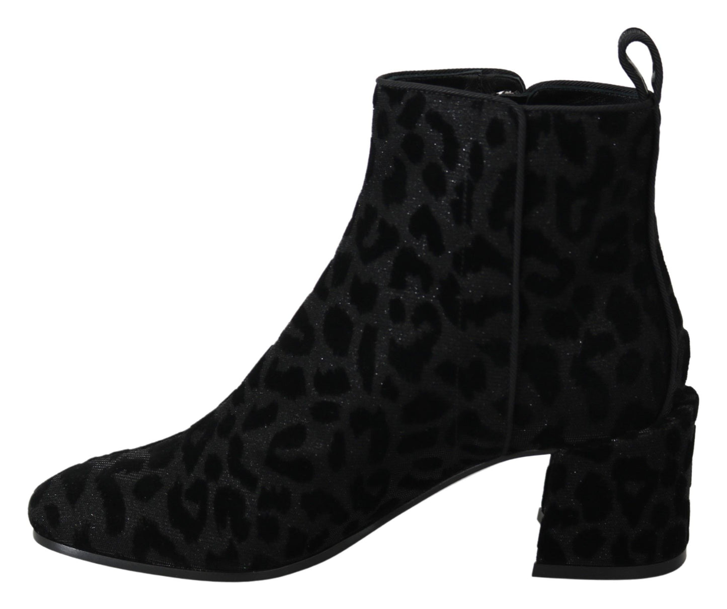 Dolce & Gabbana Elegant Black Leopard Print Short Boots EU36.5 / US6