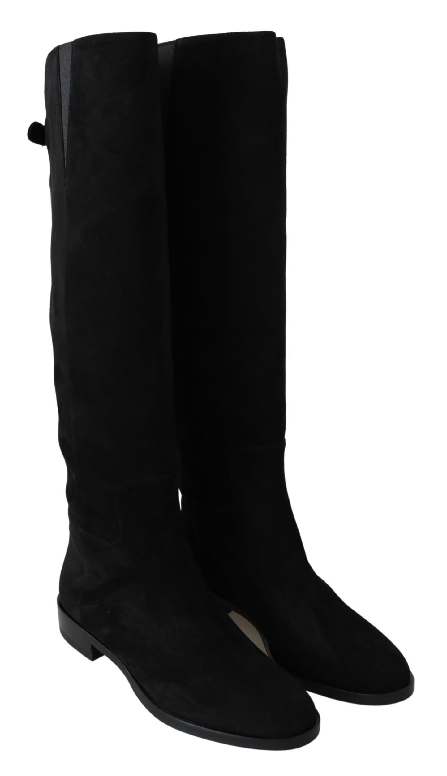 Dolce & Gabbana Elegant Black Suede Knee High Boots EU35 / US4.5