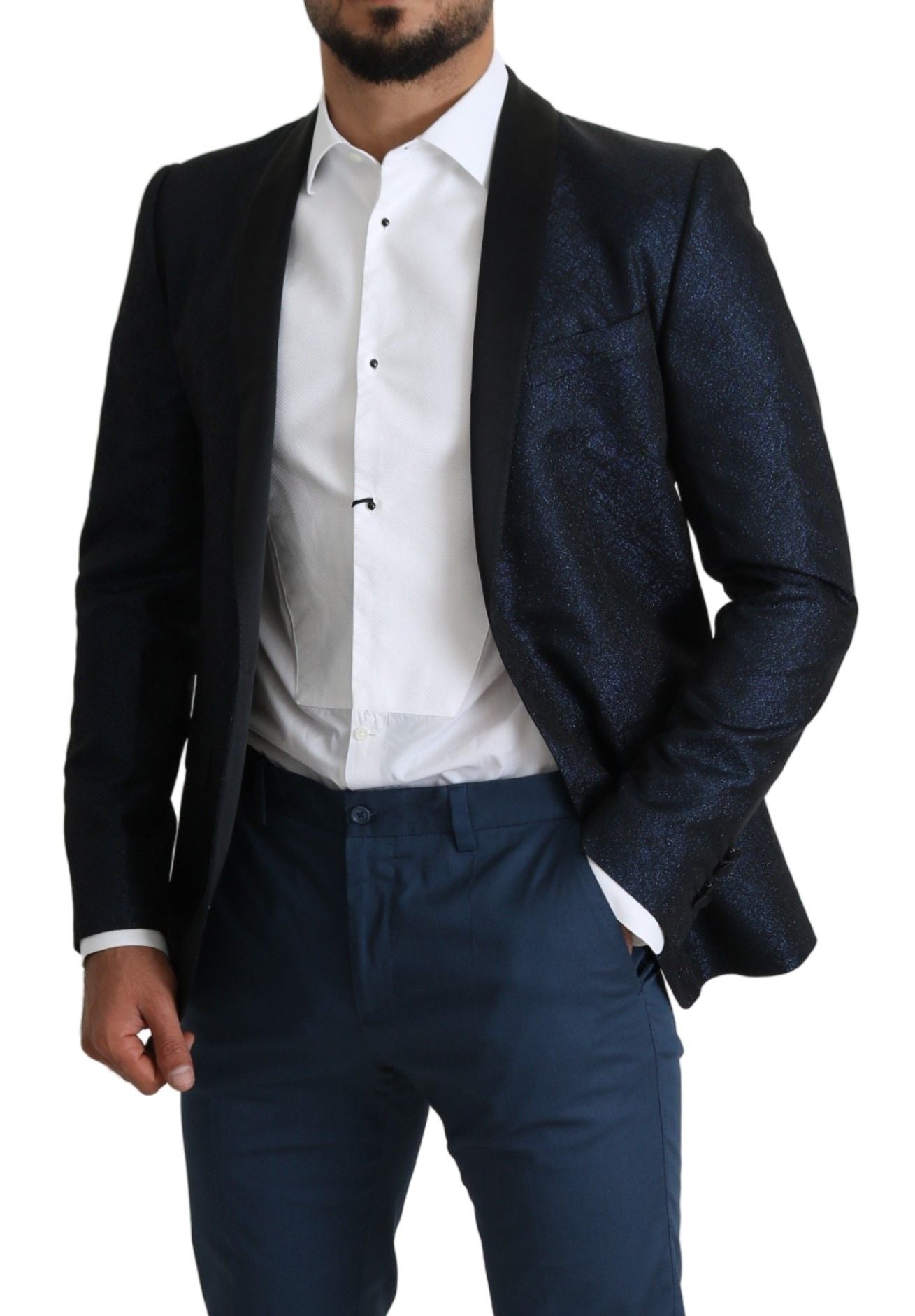 Dolce & Gabbana Elegant Martini Blue Slim Fit Blazer IT46 / S