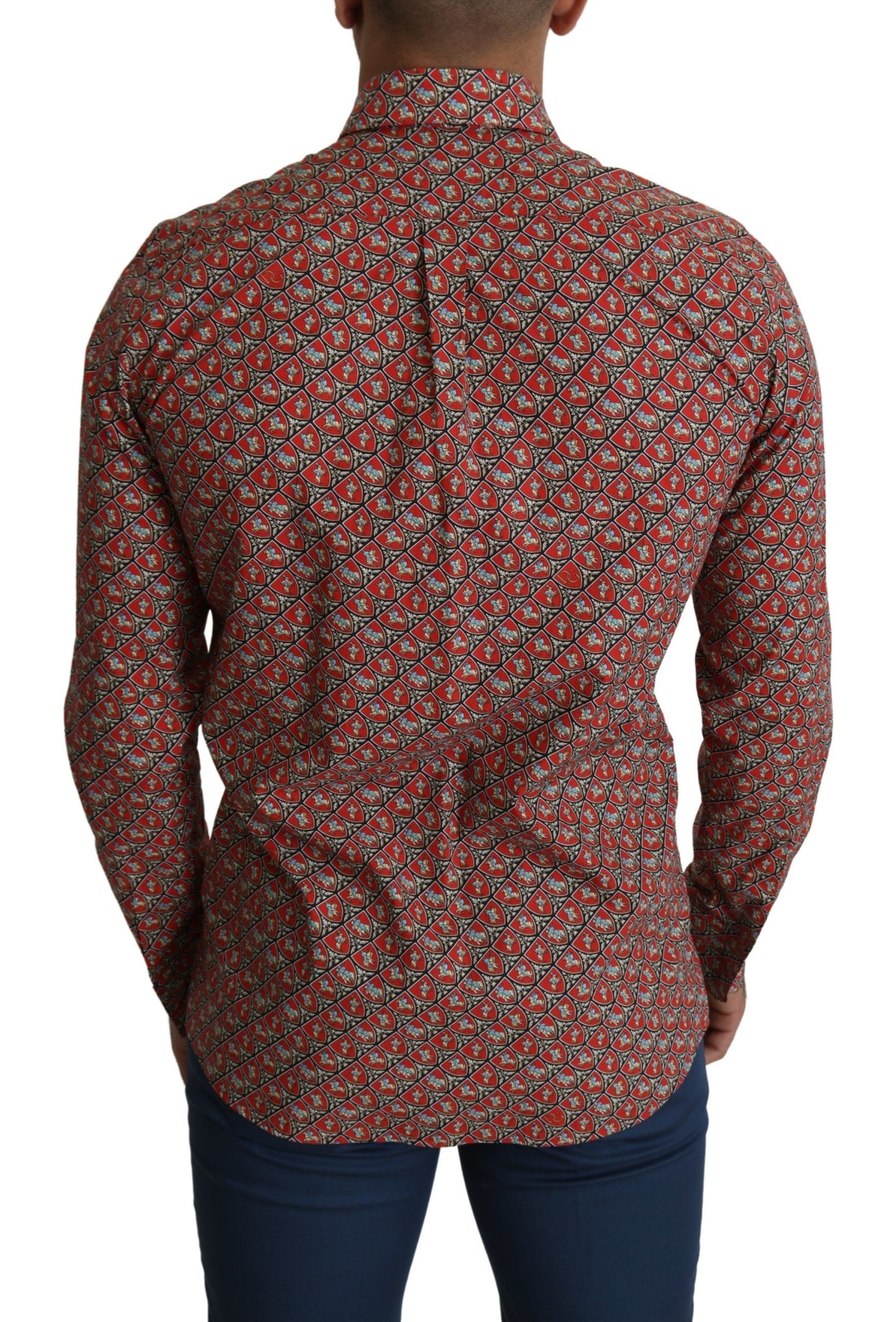 Dolce & Gabbana Elegant Red Martini Fit Cotton Shirt IT39 / S