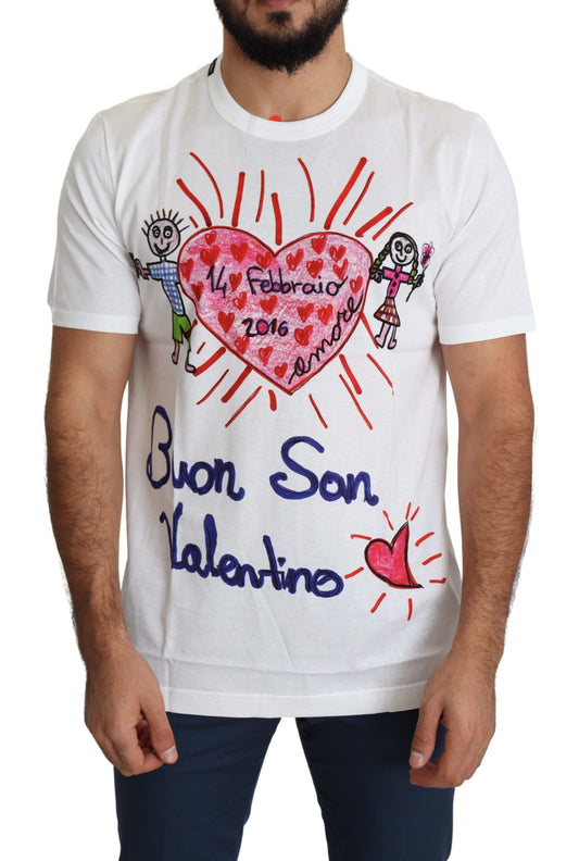 Dolce & Gabbana Romantic Heart Print Crew Neck Tee IT46 / S