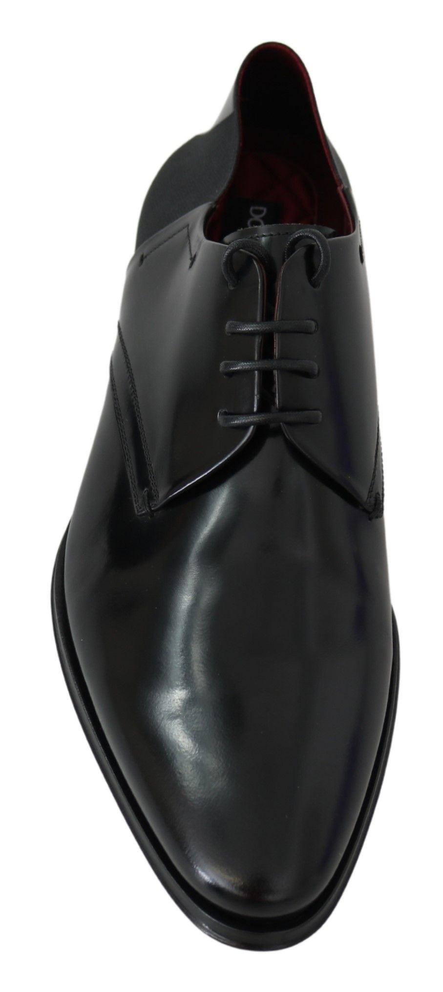 Dolce & Gabbana Elegant Black Leather Derby Shoes EU41.5 / US8.5