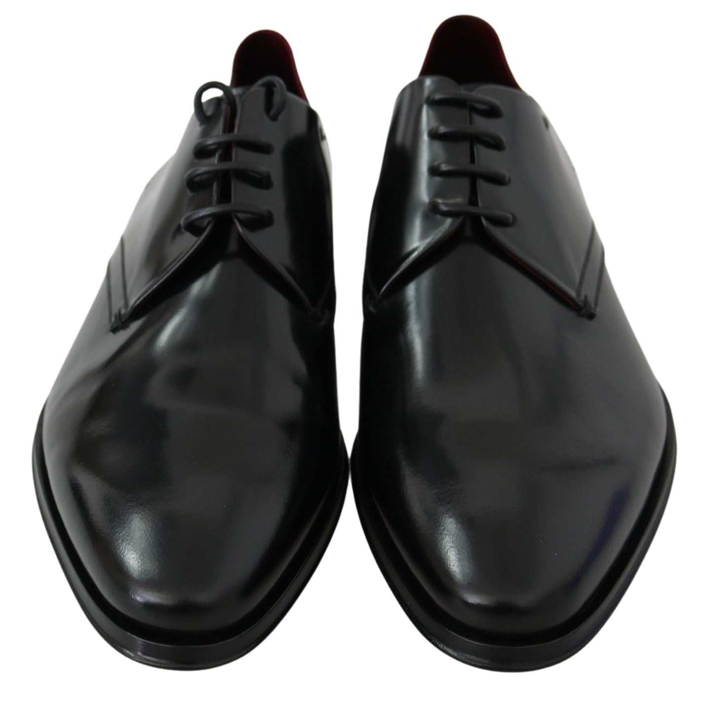 Dolce & Gabbana Elegant Black Leather Derby Shoes EU41.5 / US8.5