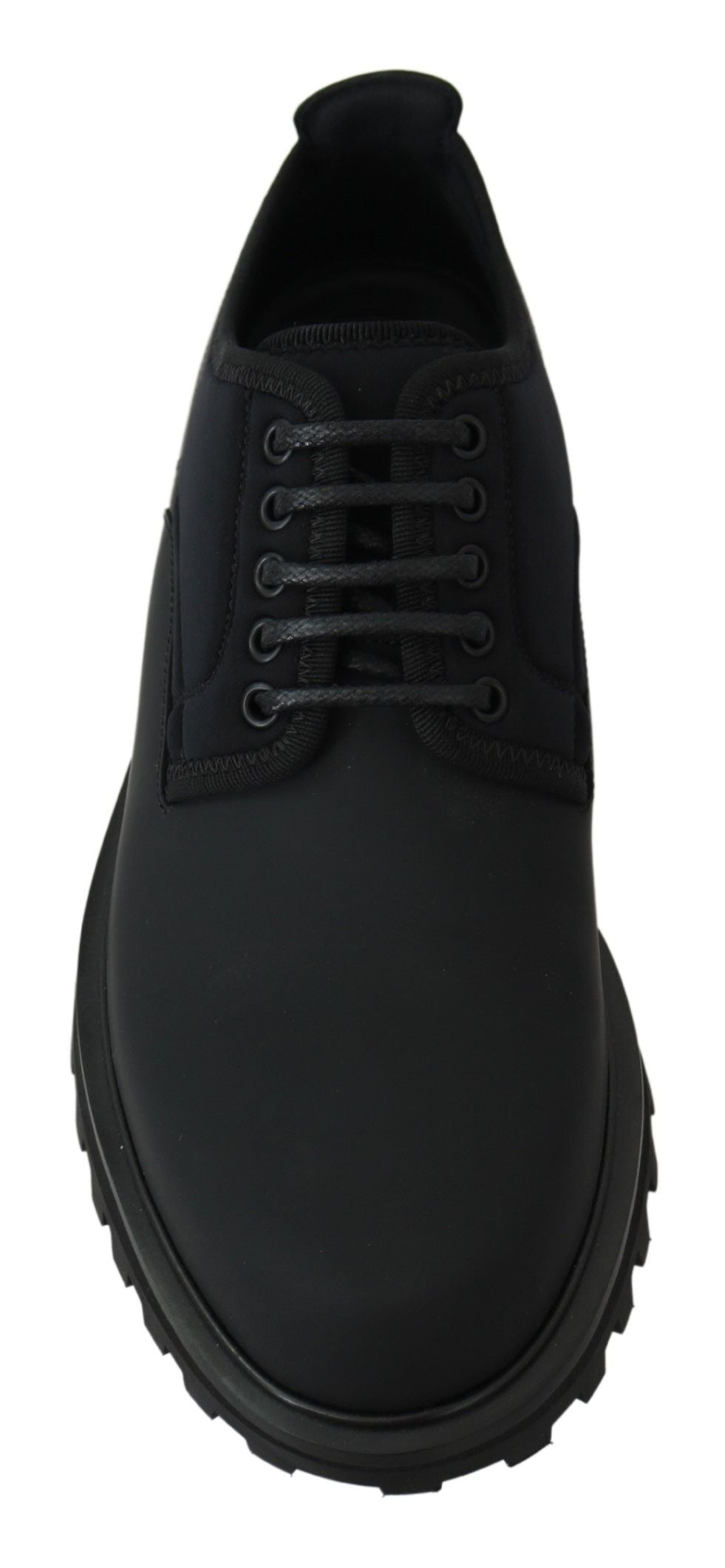 Dolce & Gabbana Elegant Black Calfskin Derby Shoes EU44 / US11