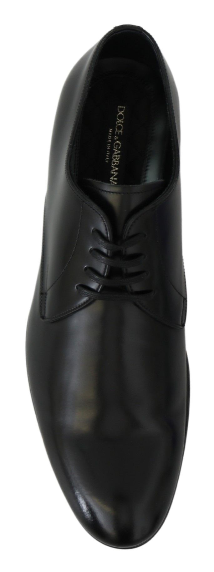 Dolce & Gabbana Elegant Black Leather Derby Shoes EU41.5 / US8.5