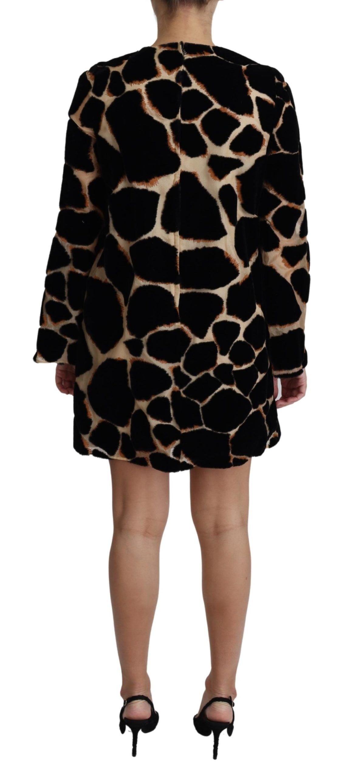 Dolce & Gabbana Chic Giraffe Print Shift Mini Dress IT36 / XS