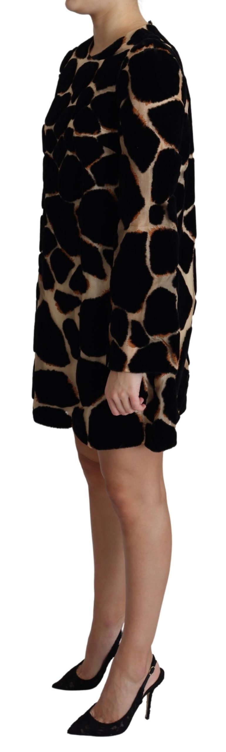 Dolce & Gabbana Chic Giraffe Print Shift Mini Dress IT36 / XS