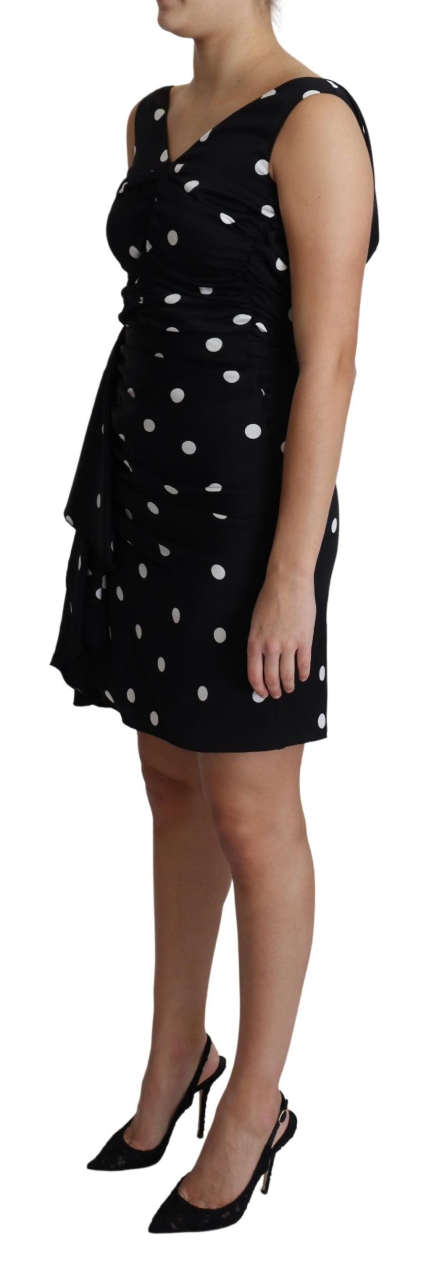 Dolce & Gabbana Elegant Polka Dot Silk Charmeuse Dress IT36 / XS