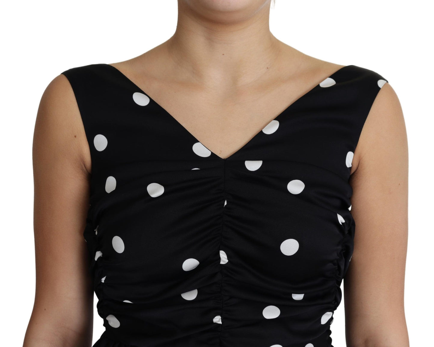 Dolce & Gabbana Elegant Polka Dot Silk Charmeuse Dress IT36 / XS