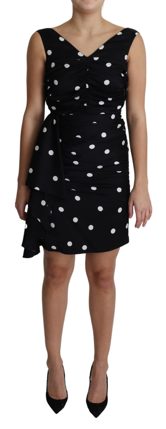 Dolce & Gabbana Elegant Polka Dot Silk Charmeuse Dress IT36 / XS