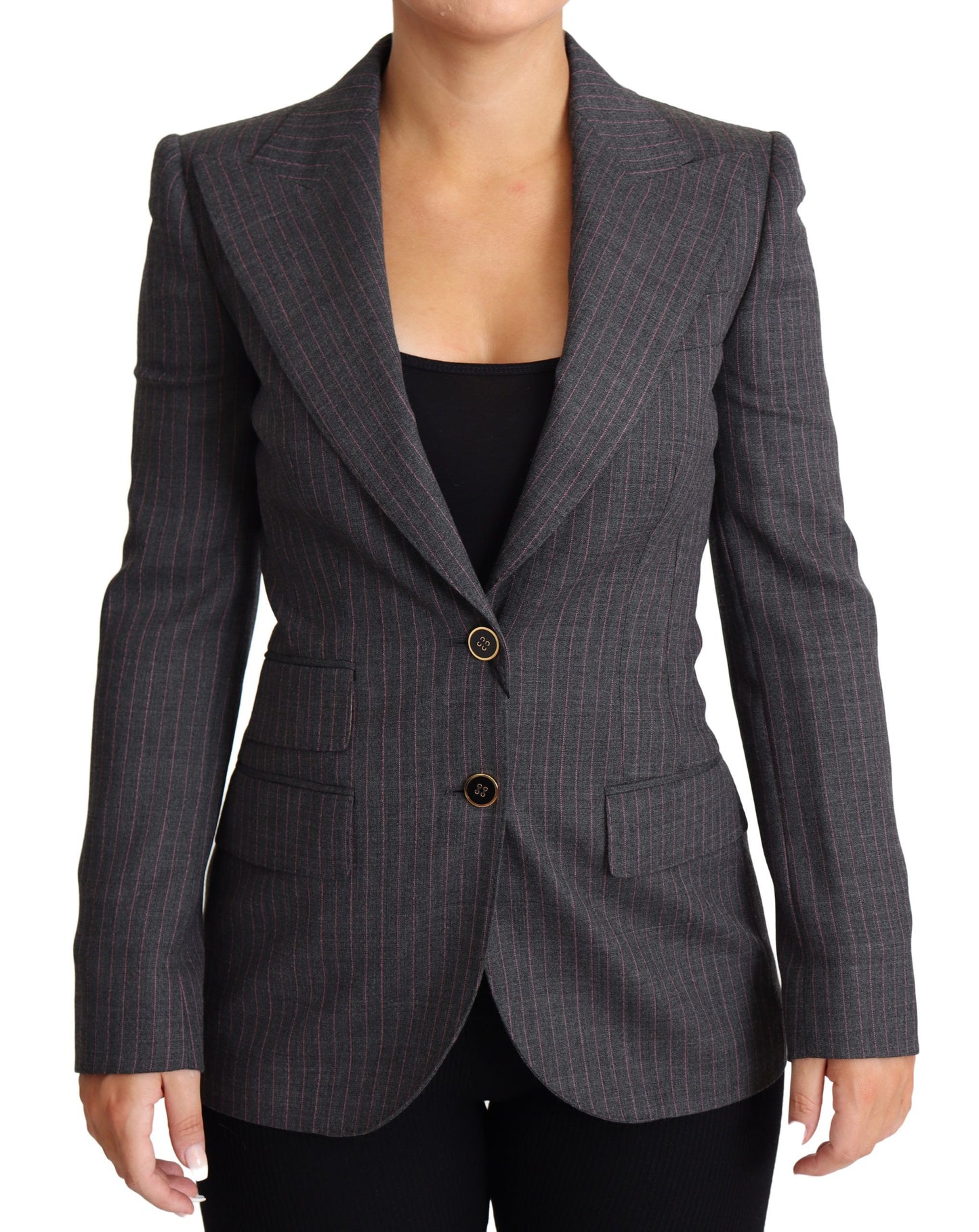 Dolce & Gabbana Elegant Gray Stretch Wool Blazer IT36 / XS