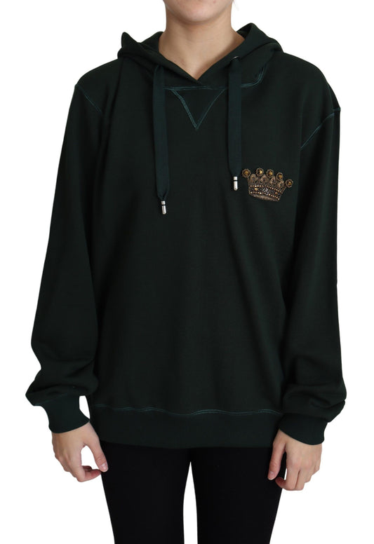 Dolce & Gabbana Regal Crown Embroidered Hoodie IT38 | XS