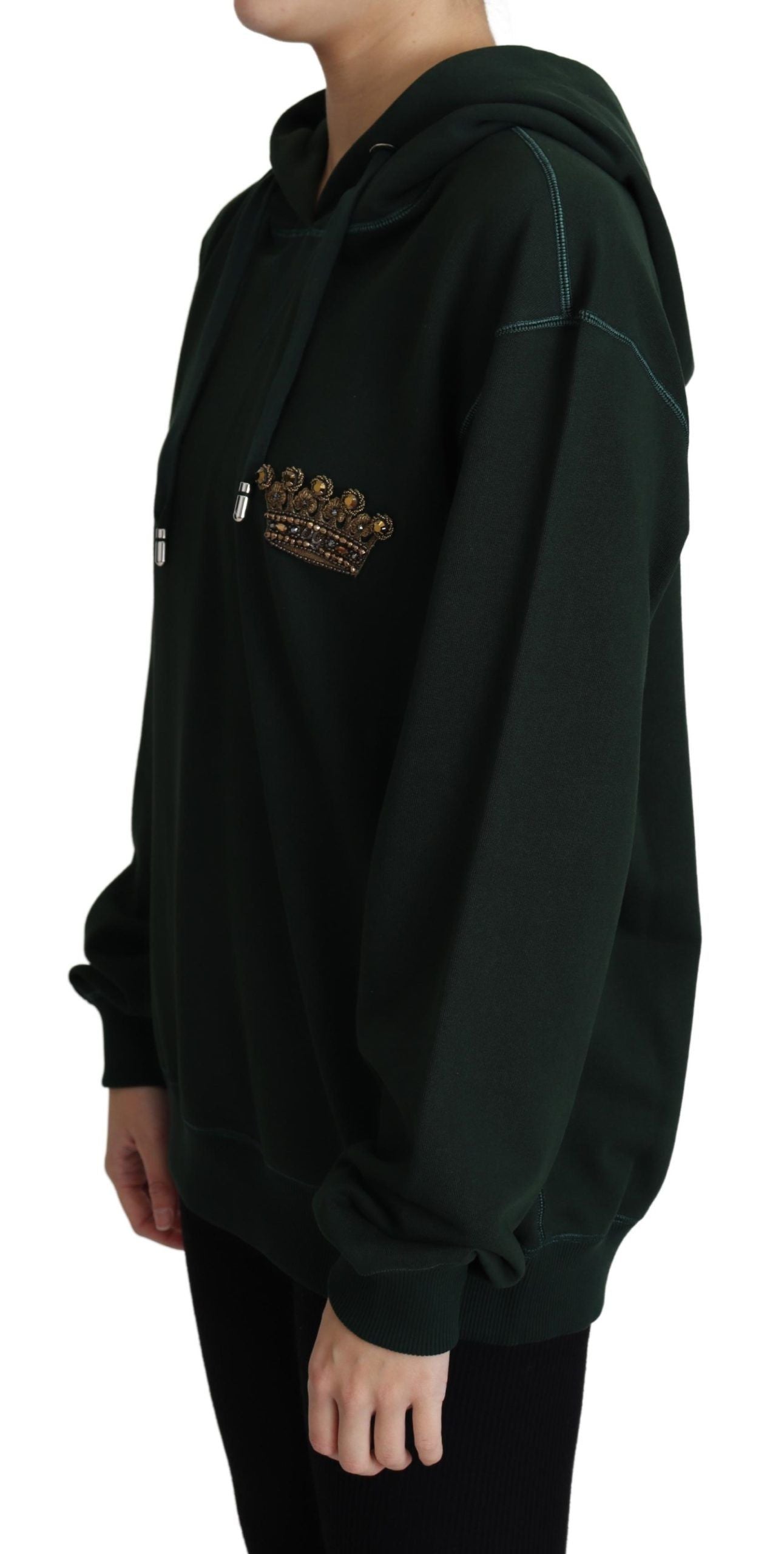 Dolce & Gabbana Regal Crown Embroidered Hoodie IT38 | XS