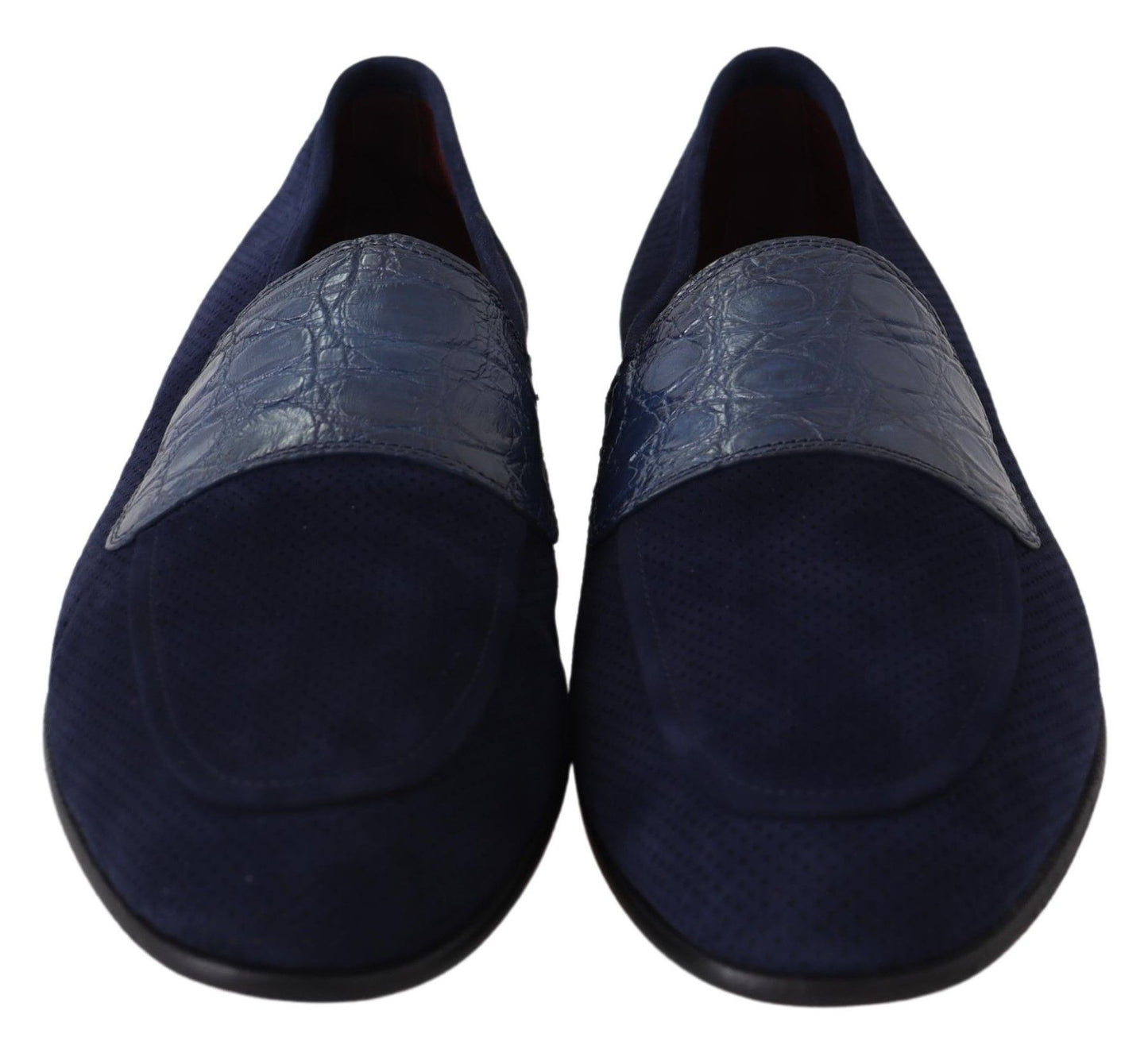 Dolce & Gabbana Elegant Blue Suede Leather Loafers EU39.5 / US6.5