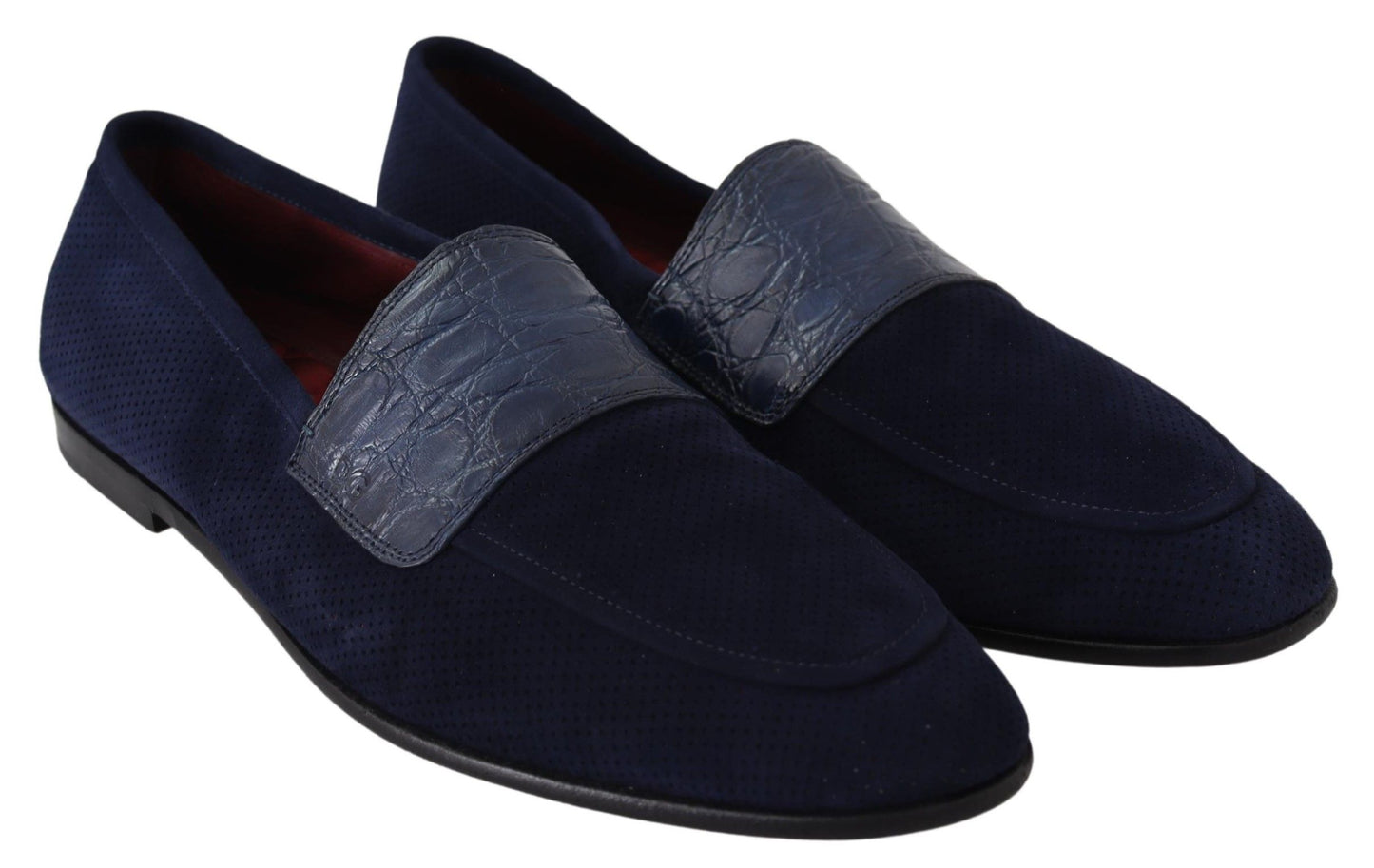 Dolce & Gabbana Elegant Blue Suede Leather Loafers EU39.5 / US6.5