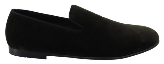 Dolce & Gabbana Elegant Green Velvet Loafers EU39 / US6