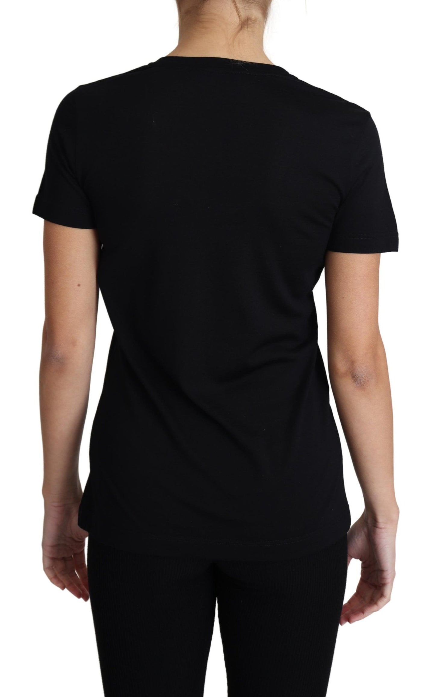 Dolce & Gabbana Elegant Black Wool Round Neck T-Shirt IT40 | S