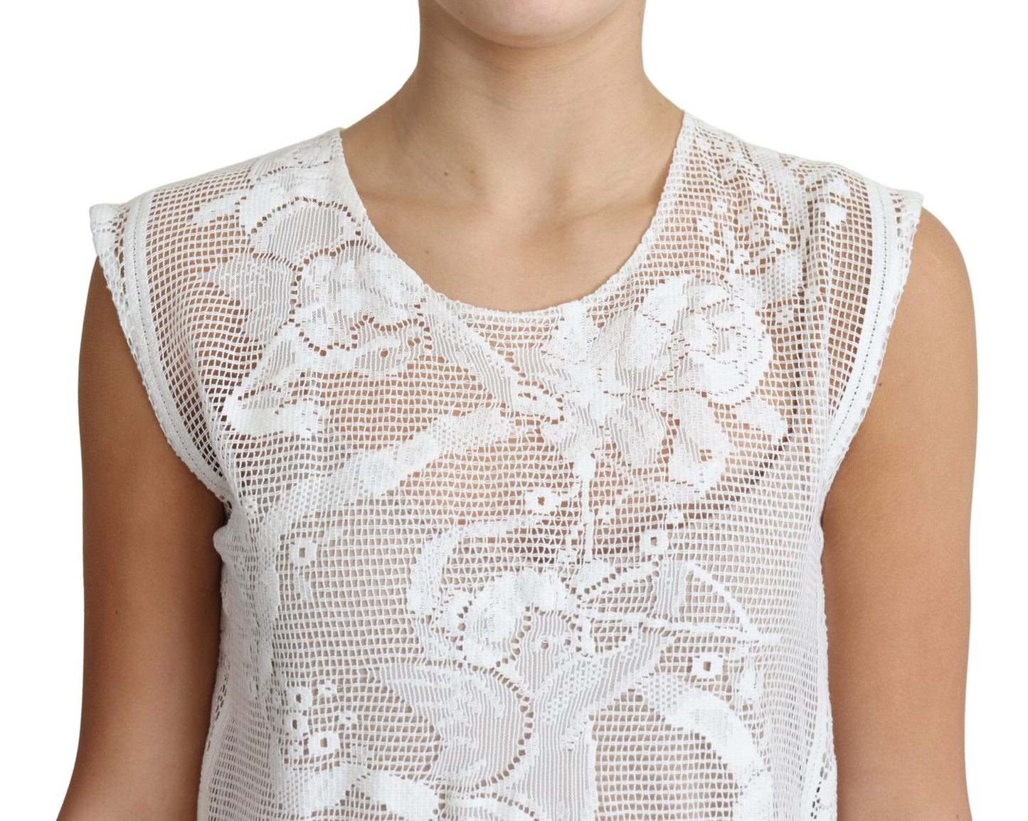 Dolce & Gabbana Chic Lace Floral Sleeveless Top IT36 / XS