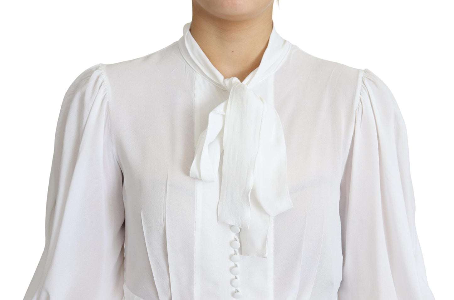 Dolce & Gabbana Elegant Snow-White Viscose Blouse IT44 | L